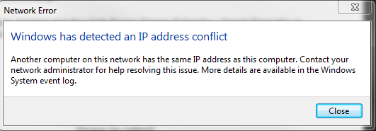 Windows Has Detected an IP Address Conflict Error in Windows 10, 8 and 7